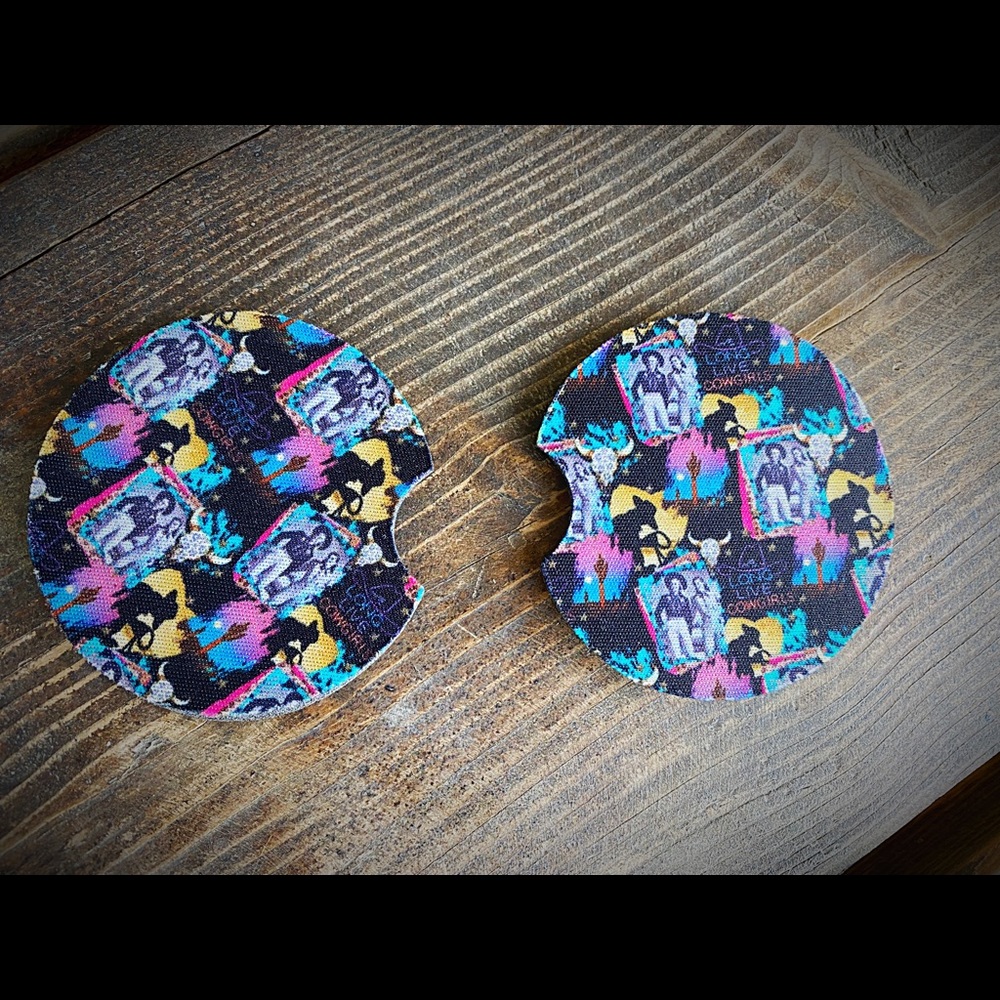 New cowgirl car coasters